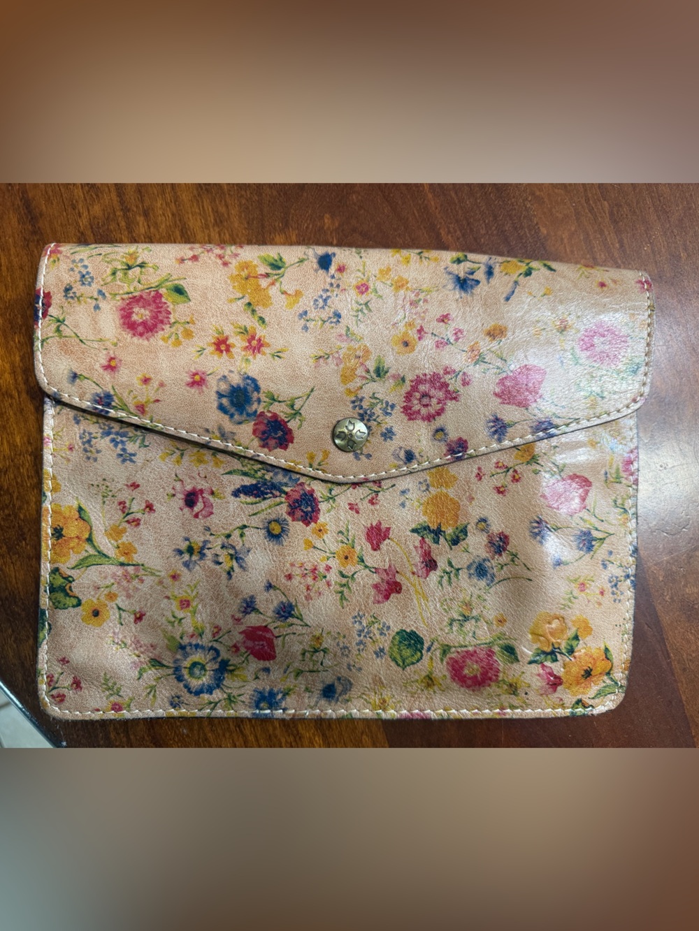 Floral Print Women's Clutch Wallet - Pink Floral
